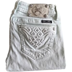 Miss Me Blue Glass Skinny Jeans Size 27